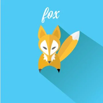 Vector little fox. fox flat icon Illustrazione stock