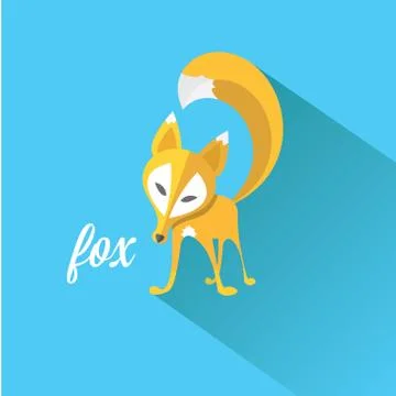 Vector little fox. fox flat icon Illustrazione stock