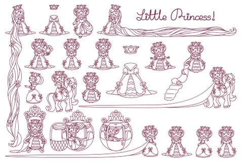 Vector Little Princess set Stock Illustration