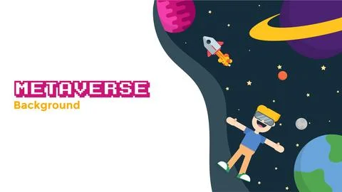 Vector of Live in Metaverse Background. Perfect for metaverse design, metaverse  Stock Illustration