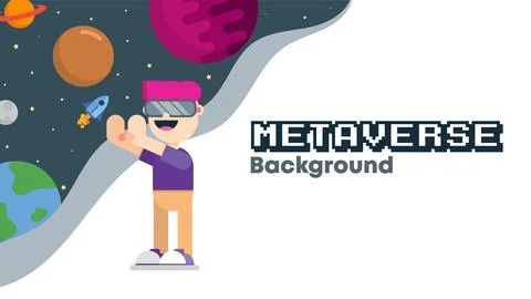 Vector of Live in Metaverse Background. Perfect for metaverse design, metaverse  Stock Illustration