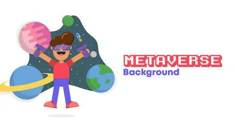Vector of Live in Metaverse Background. Perfect for metaverse design, metaverse  Stock Illustration