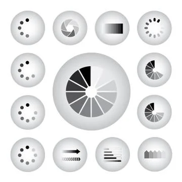 Vector loading icon set Stock Illustration