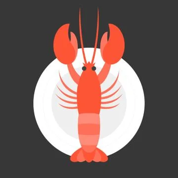 Vector lobster in dish Stock Illustration