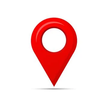 Vector Location Red pin with a white background Stock Illustration