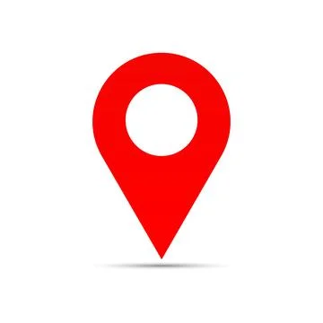 Vector Location Red pin with a white background Stock Illustration