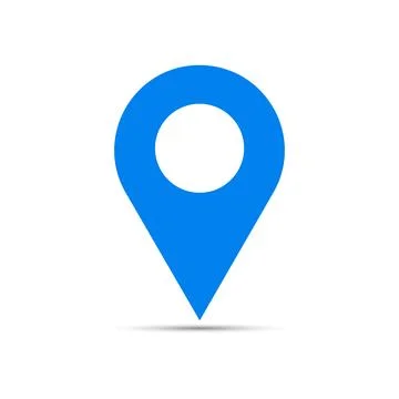 Vector Location sky blue pin with a white background Stock Illustration