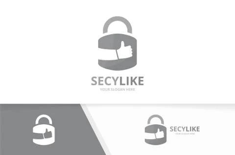 Vector lock and like logo combination. Safe and best symbol or icon. Unique Illustrazione stock
