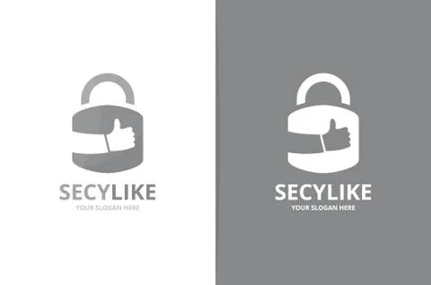 Vector lock and like logo combination. Safe and best symbol or icon. Unique Stock-Illustration