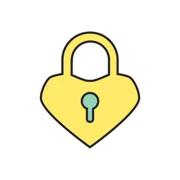 Vector Lock heart icon. Eps10 Stock Illustration