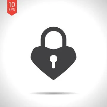 Vector Lock heart icon. Eps10 Stock Illustration