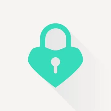 Vector lock heart icon Stock Illustration