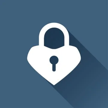Vector lock heart icon Stock Illustration