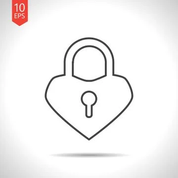 Vector lock heart icon Stock Illustration