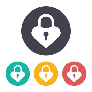 Vector lock heart icon Stock Illustration