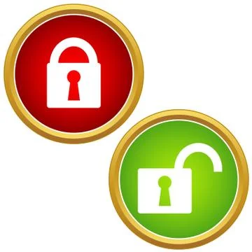 Vector lock icon set Stock Illustration