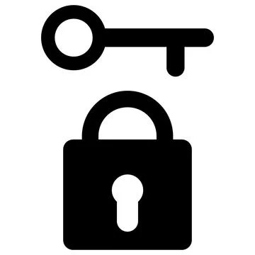 Vector Lock Key Flat Icon Image Stock Illustration