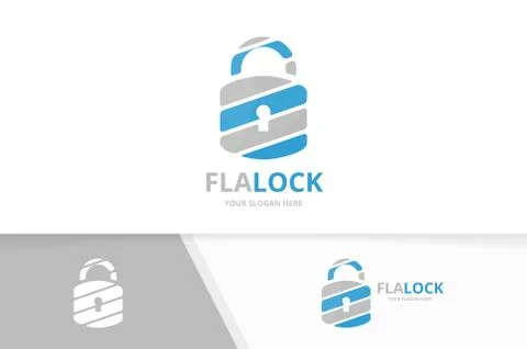 Vector lock logo combination. Safe and private symbol or icon. Unique padlock Illustration