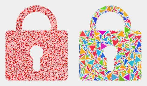 Vector Lock Mosaic Icon of Triangle Elements Stock Illustration