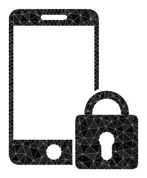 Vector Locked Smartphone Polygonal Icon Stock Illustration