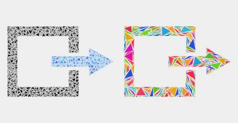Vector Log Out Mosaic Icon of Triangle Items 스톡 일러스트