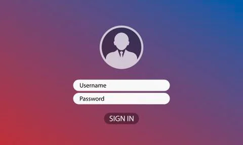 Vector login and password form icon flat on isolated background. EPS 10 vecto Stock Illustration