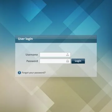 Vector login form ui element on modern background. Layered. Isolated from bac Ilustração Stock