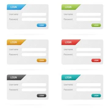 Vector login forms Stock Illustration