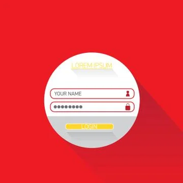 Vector Login website template flat design 스톡 일러스트