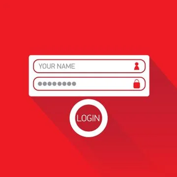 Vector Login website template flat design Illustrazione stock