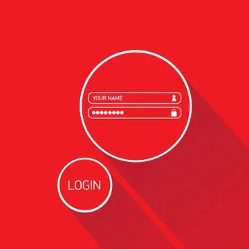 Vector Login website template flat design Illustrazione stock