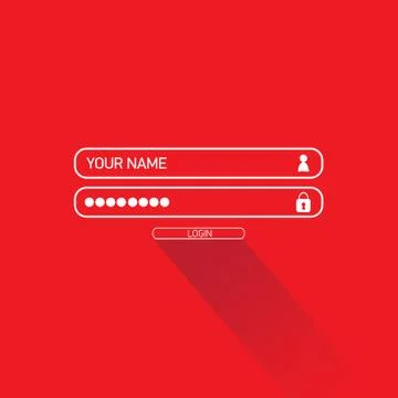 Vector Login website template flat design Illustrazione stock