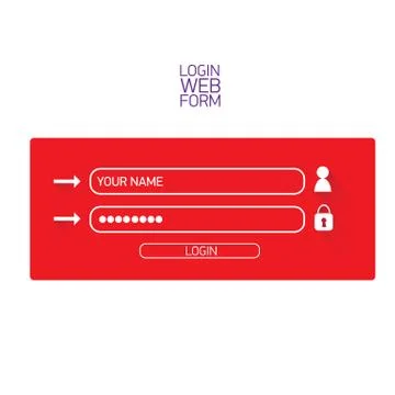 Vector Login website template flat design イラスト素材