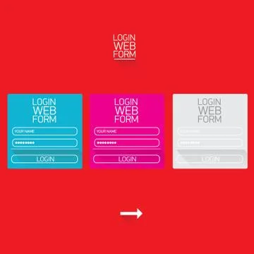 Vector Login website template flat design イラスト素材