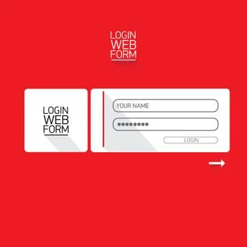 Vector Login website template flat design イラスト素材