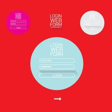 Vector Login website template flat design Stock Illustration