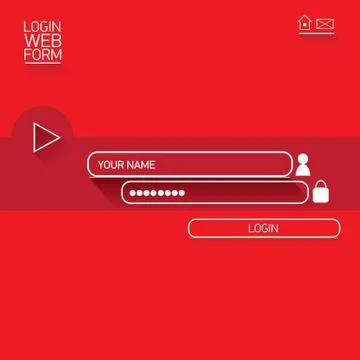 Vector Login website template flat design Illustrazione stock