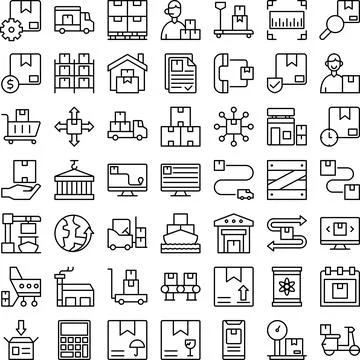 Vector of Logistic Icon Set. Perfect for user interface, new application. Stock Illustration