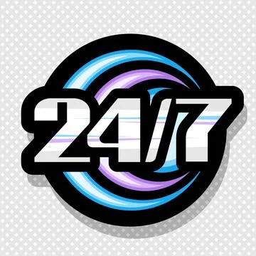 Vector logo 24/7 Stock-Illustration