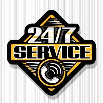 Vector logo 24/7 Service Stock Illustration