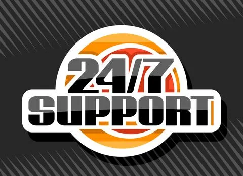 Vector logo for 24/7 Support Stock Illustration