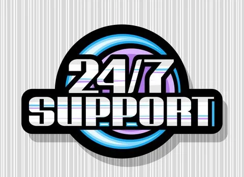 Vector logo for 24/7 Support Stock Illustration