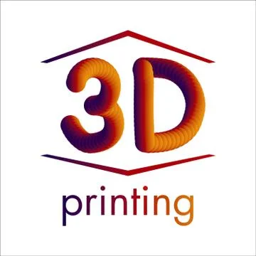 Vector logo 3D printing and 3D pens Illustrazione stock