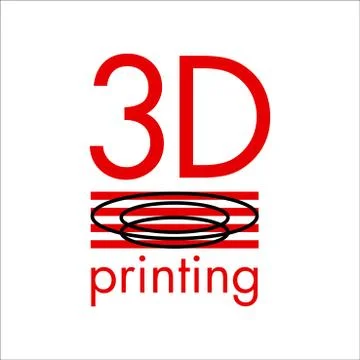 Vector logo 3D printing and 3D pens Stock Illustration