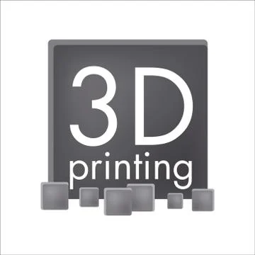 Vector logo 3D printing and 3D pens Stock Illustration