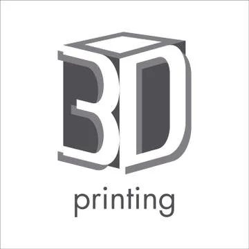 Vector logo 3D printing and 3D pens Stock Illustration