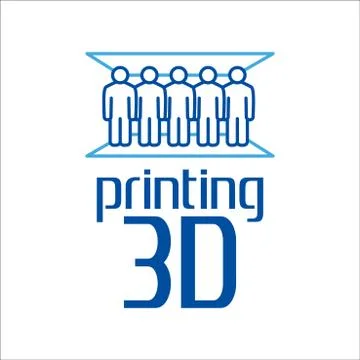 Vector logo 3D printing and 3D pens Stock Illustration