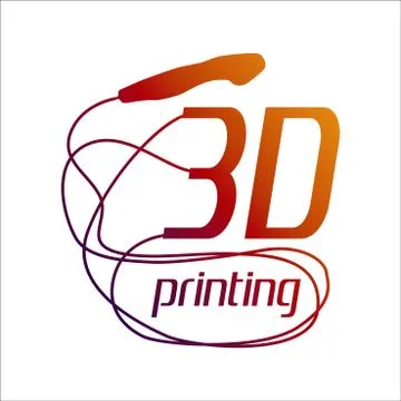 Vector logo 3D printing and 3D pens Stock Illustration