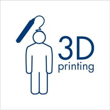 Vector logo 3D printing and 3D pens Stock Illustration