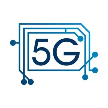 Vector logo for 5G Internet and cellular Stock Illustration